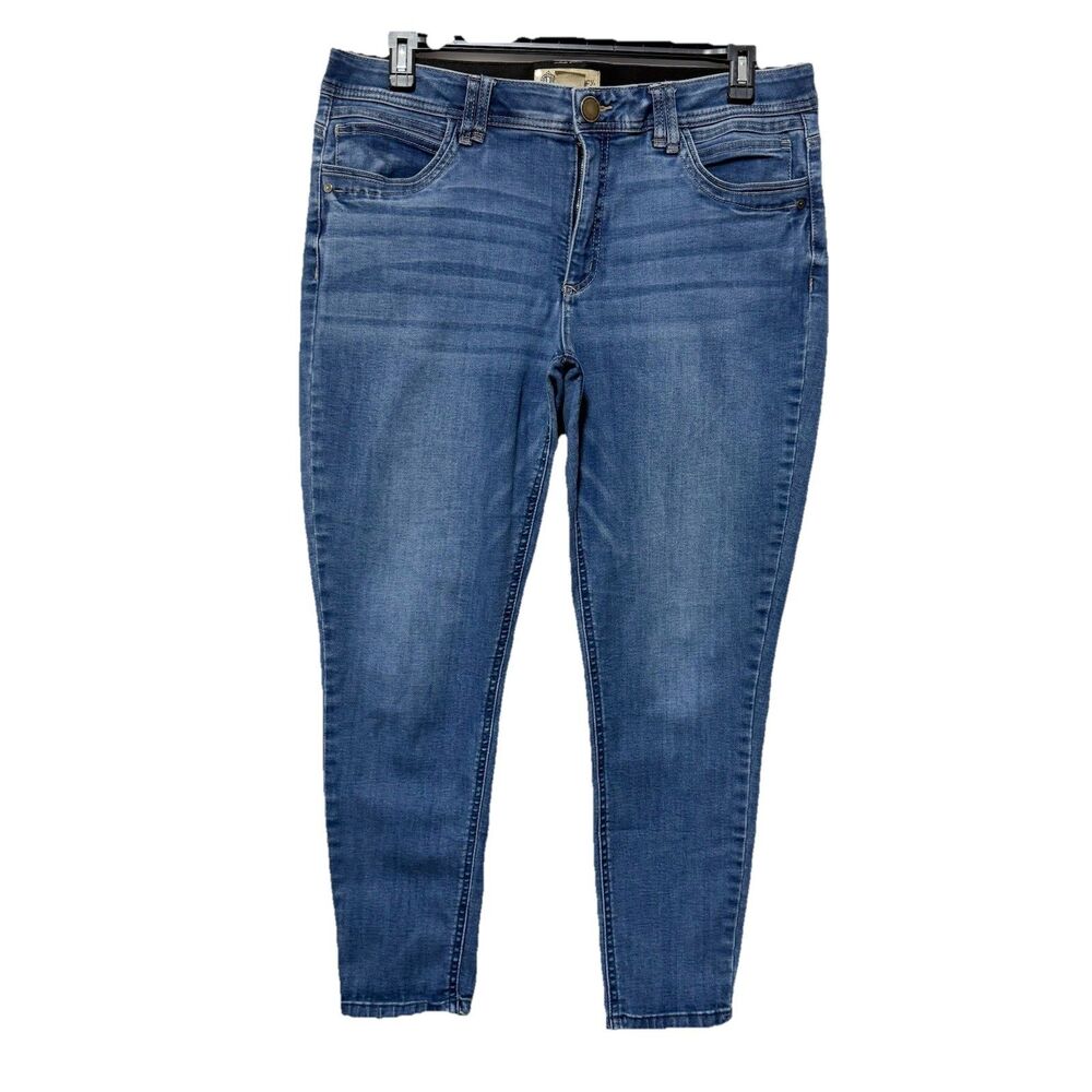 Democracy Ab Technology Ankle Skinny Jeans Women Sz 16 Blue Stretch Denim 36X26